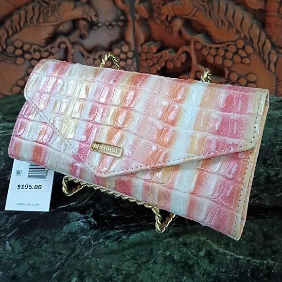 NWT Brahmin Veronica Royalton Metallic Coral, Rose, Peach, Bronze Leather Wallet - Picture 7 of 13